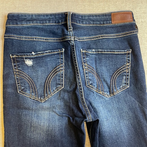 NEW Hollister High-Rise Super Skinny Crop Jeans Dark Destroy - Picture 8 of 10
